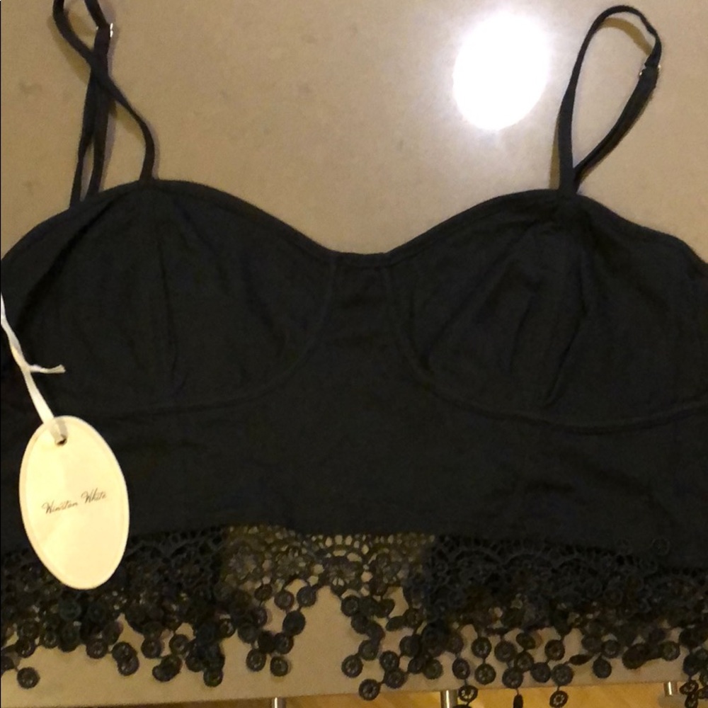 Winston white black crop top/bralette